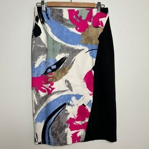 Black and Printed‎ Pencil Skirt Unique Style Ellen Tracy Size